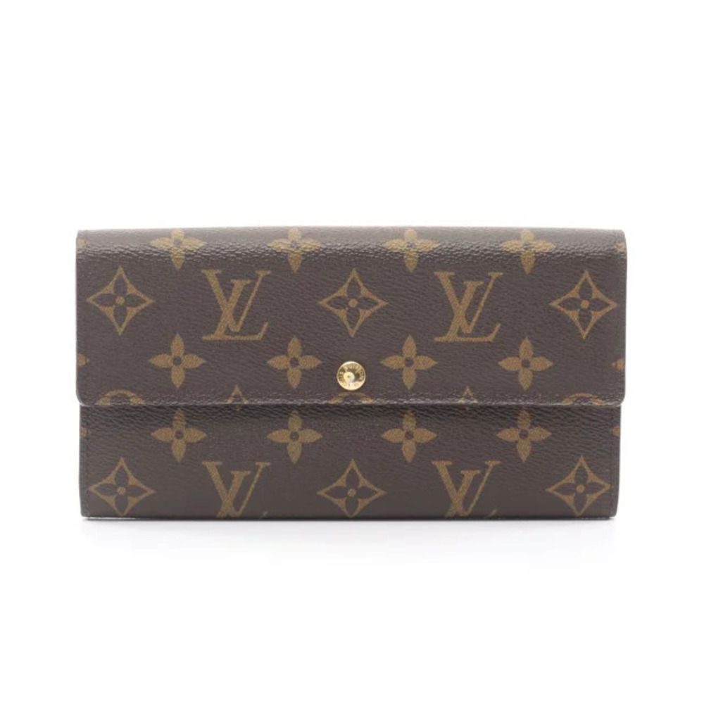 Louis Vuitton Portefeuille Sarah Bifold Long Wallet Leather Monogram Brown